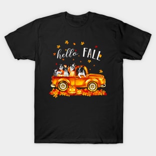 Frenchie Hello Fall - Frenchie In Car Pumpkin Halloween T-shirt Frenchie Autunm Gift T-Shirt